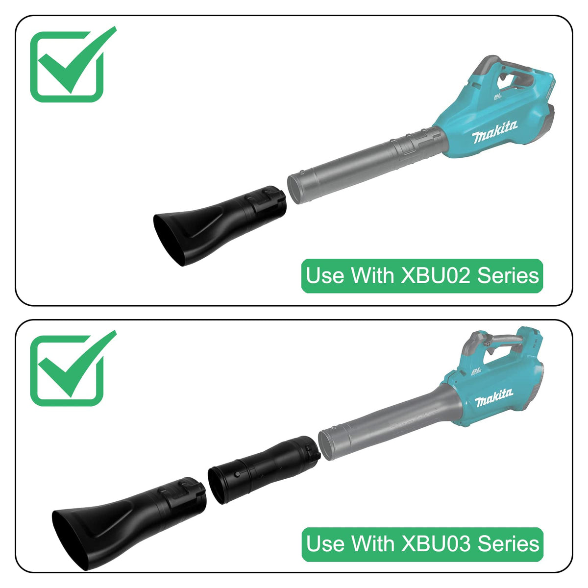 NOVINO flat end nozzle delivers focused airflow for ground-level debris clearing.