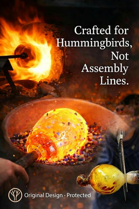 Novoto hummingbird feeder includes hook for quick, easy outdoor setup.