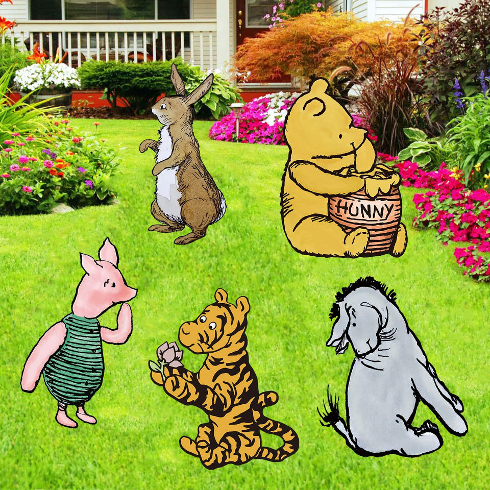 Novovida Winnie Pooh yard sign entrance decor for a playful welcome