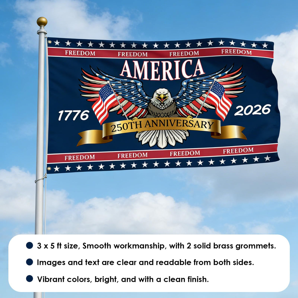 Novusen outdoor-ready polyester flag; weather-resistant and UV-stable for long-term yard or porch use.