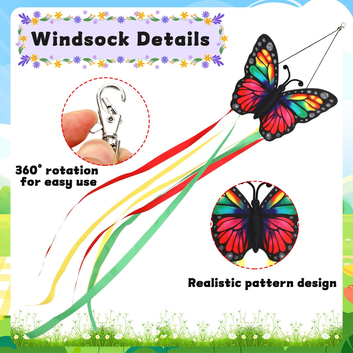 NOVWANG durable polyester windsock resists sun and wind for lasting use