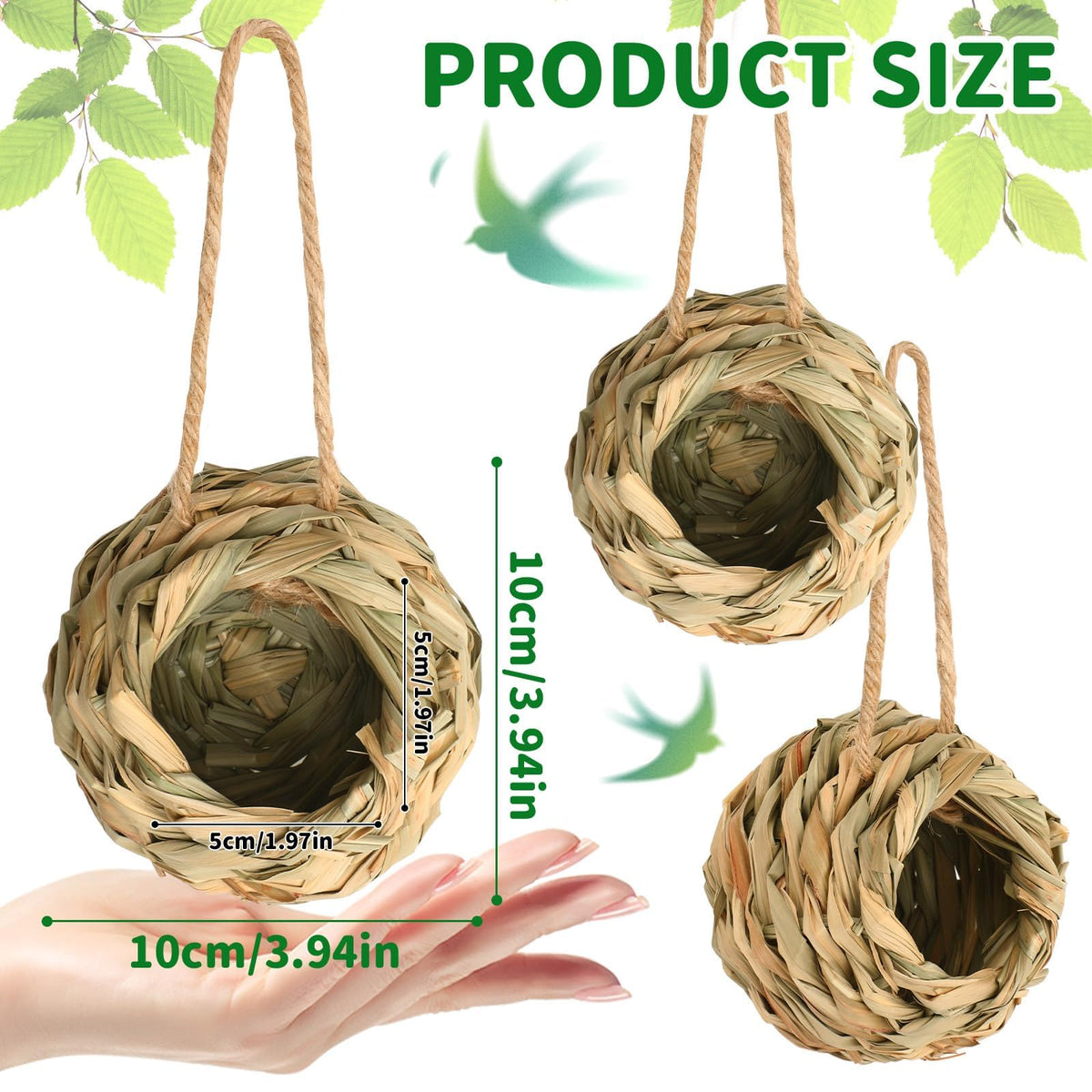 NOVWANG four-pack hanging bird houses with rustic appeal and easy outdoor installation.