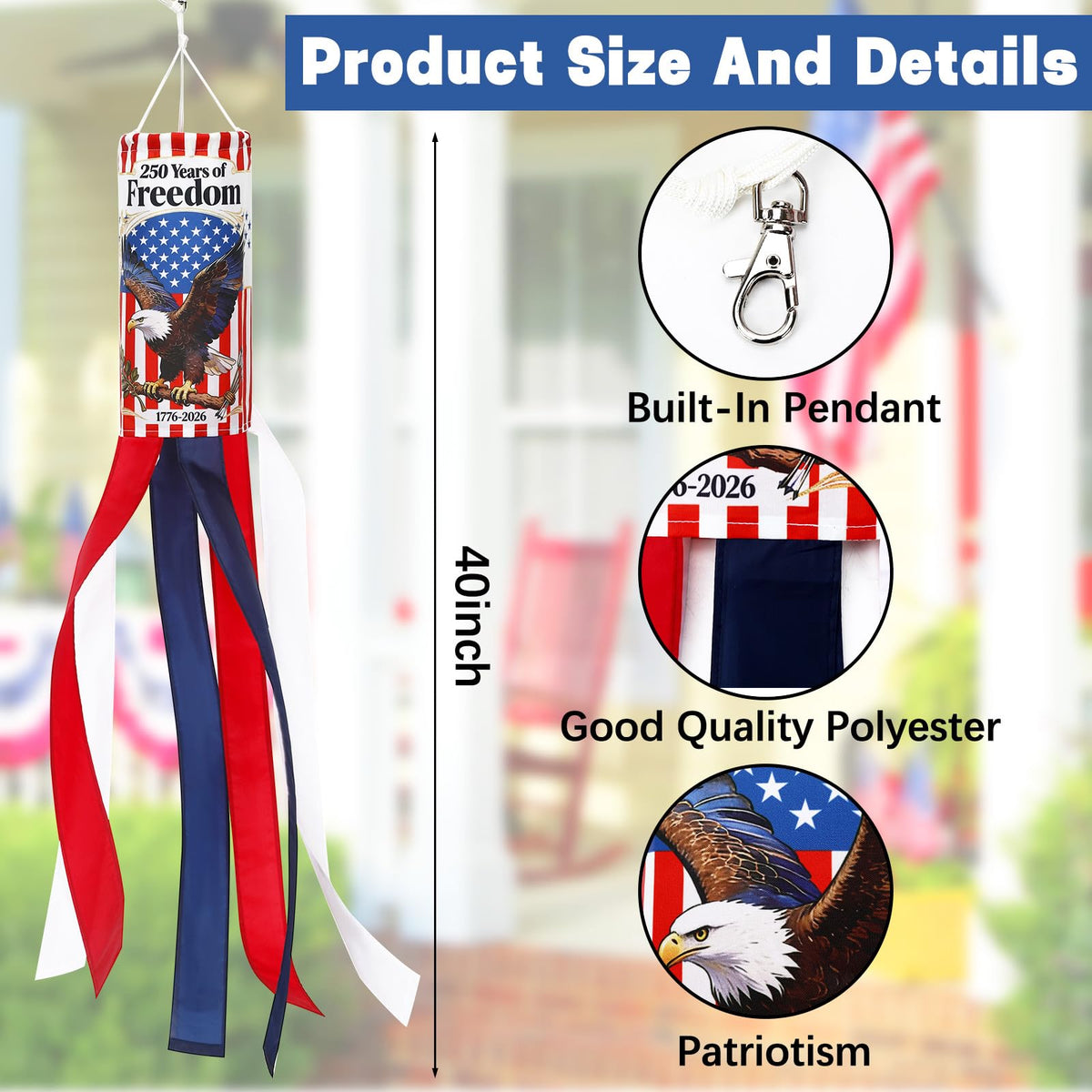 NOVWANG windsock brings patriotic flair to July 4th celebrations