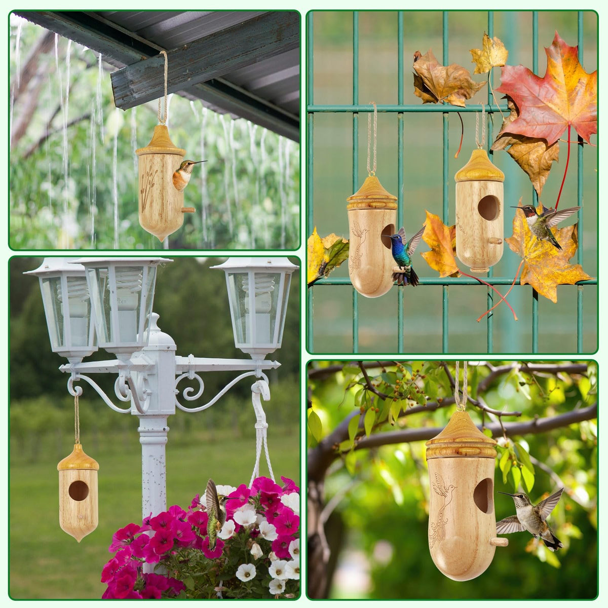 NOVWANG outdoor hummingbird house in backyard setting for bird watching