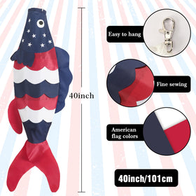 NOVWANG patriotic windsock for deck adds dynamic outdoor color