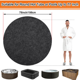 NOVWANG round hot tub mat with slip-proof backing protects floors after baths