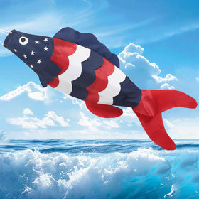 NOVWANG USA flag windsock fish boosts curb appeal on patio