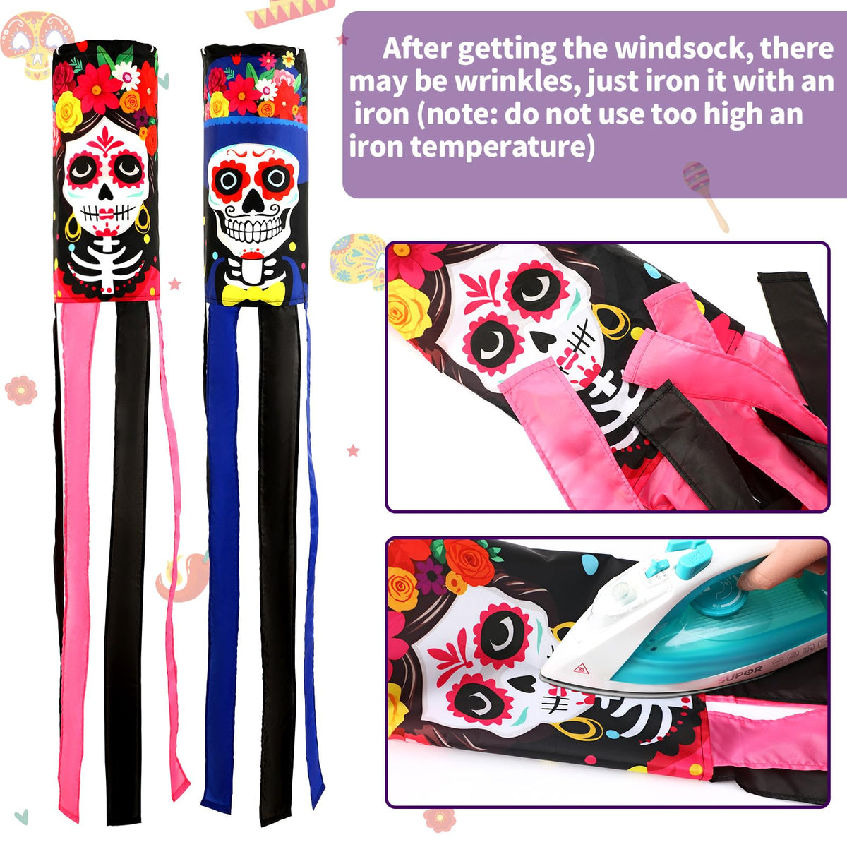 NOVWANG windsock butterfly-hummingbird pattern adds color outdoors