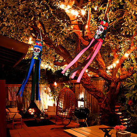 NOVWANG windsock decorative flag with sunflowers and butterflies enhances patio ambiance