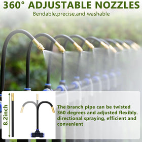 Nowaca adjustable copper nozzle showing water flow control by rotation.