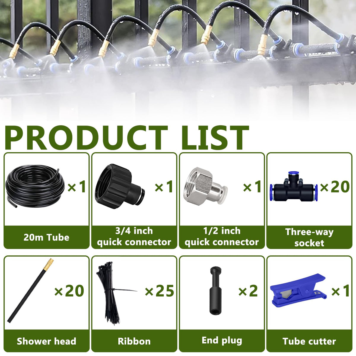 Nowaca bendable nozzle tubes enabling 360° adjustable watering around plants.