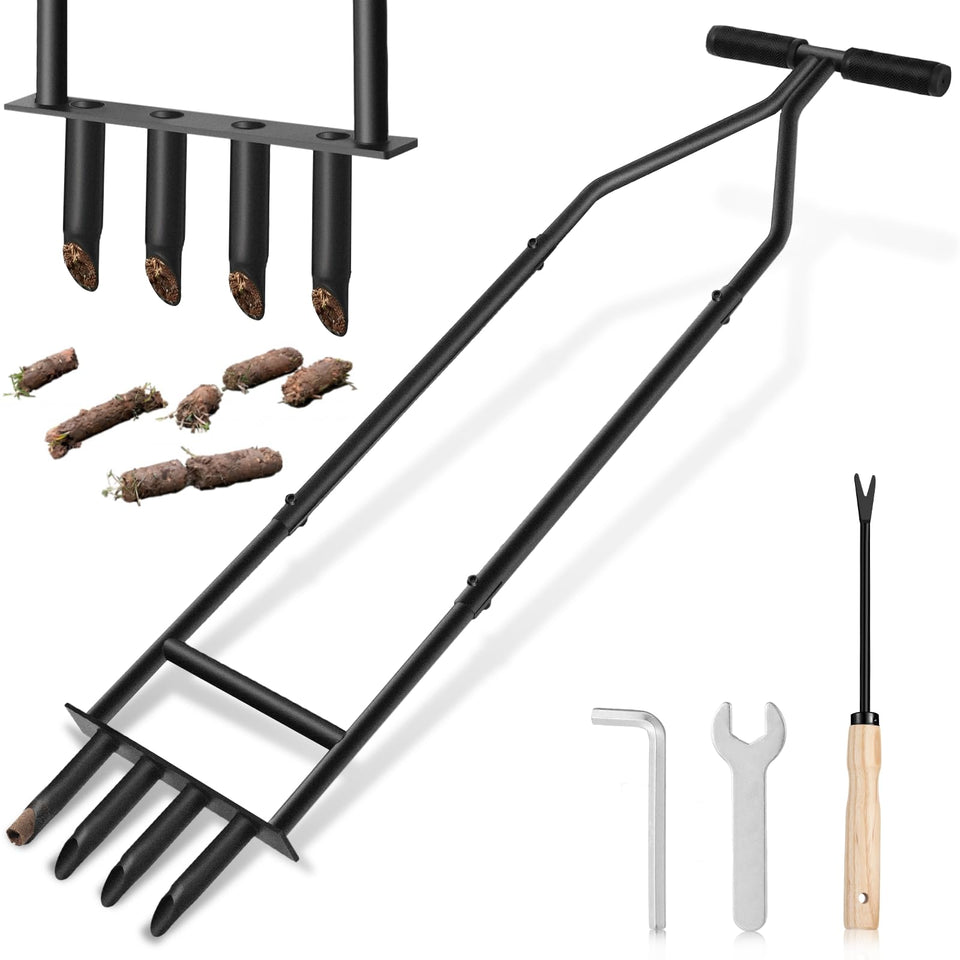 Nowcamp manual lawn core aerator with ergonomic handle grip for effortless use.
