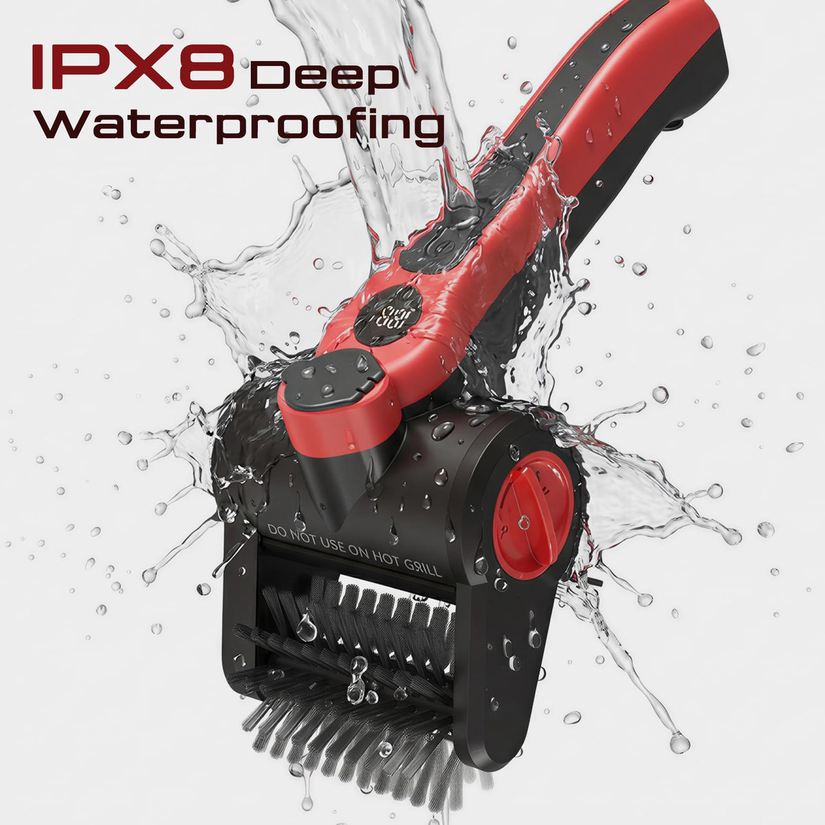 Nozrix electric grill brush dual batteries with LED display for planning.