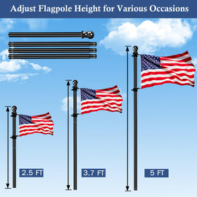 NQ adjustable height assembly adapts to different flag sizes
