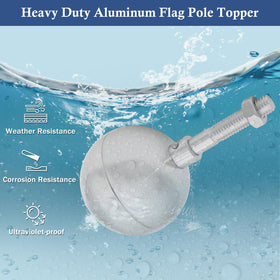 NQ ball topper fits through solar flag light for stability