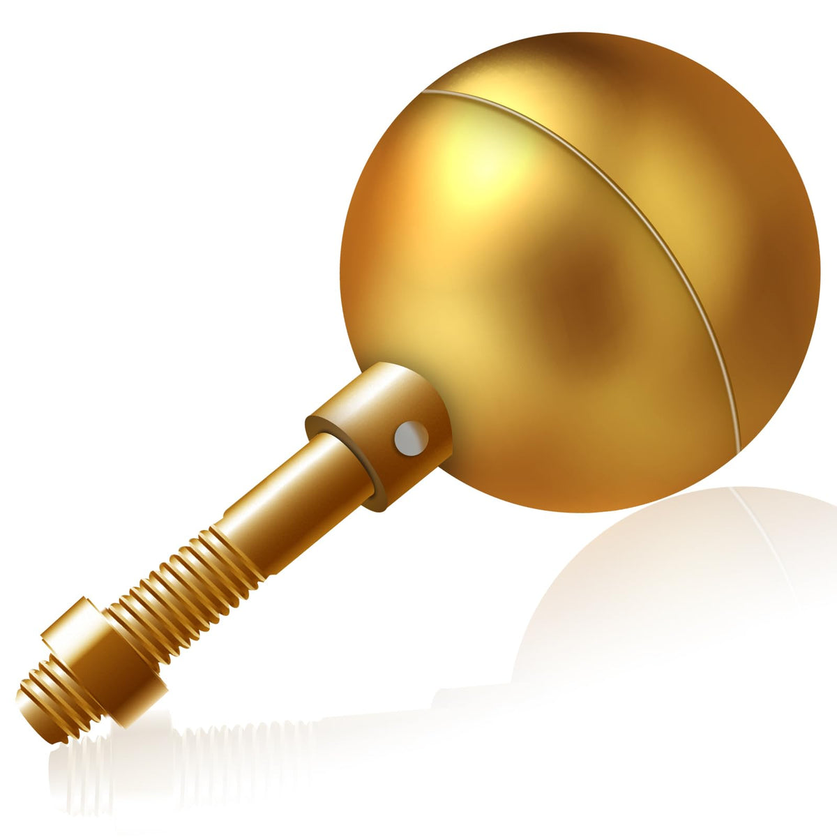 NQ flag pole ball topper in gold finish enhances curb appeal