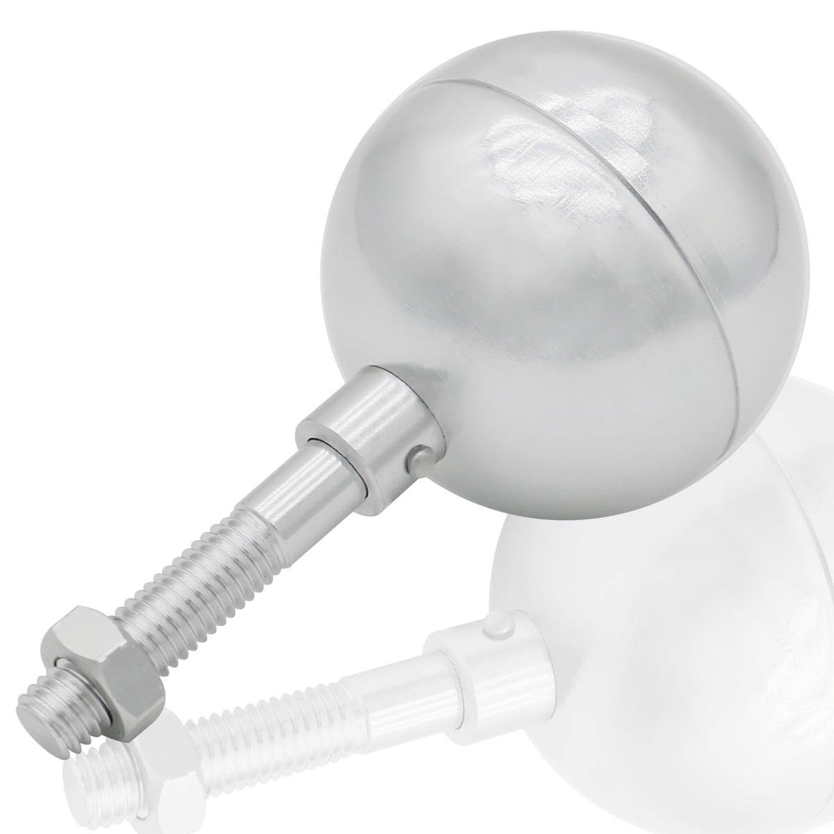 NQ flag pole ball topper ornament in 3in silver for a refined look