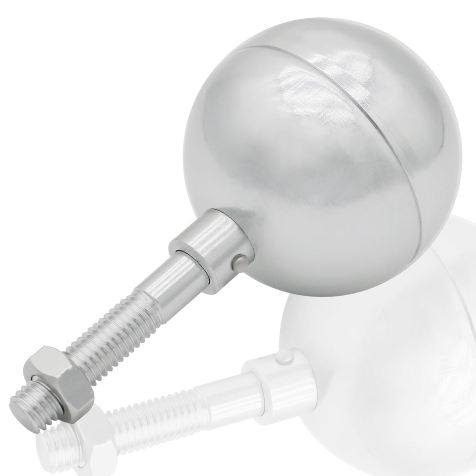 NQ flag pole ball topper ornament in 3in silver for a refined look