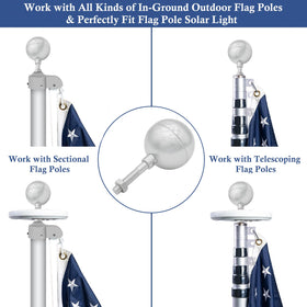 NQ flag pole ball topper for USA poles ensures a clean, secure look