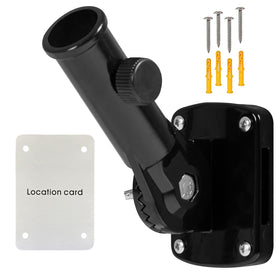 NQ flag pole holder front view for outdoor display on a wall, supports 1-inch poles