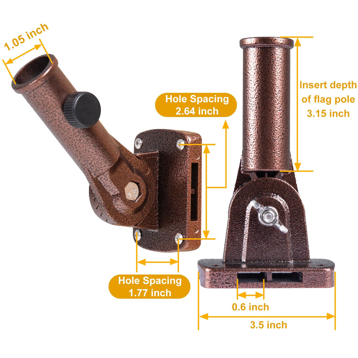 NQ stainless steel screws and wall anchors ensure strong outdoor grip