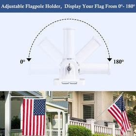 NQ flag pole holder showing two installation modes for versatile mounting