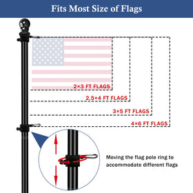 NQ flag sizes compatibility supports 2x3 to 4x6 flags