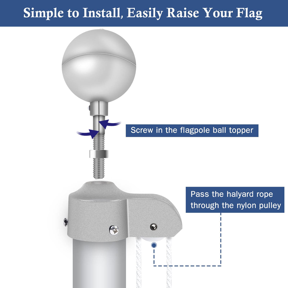 NQ zinc alloy cleat 6-inch for secure rope fastening on flagpole