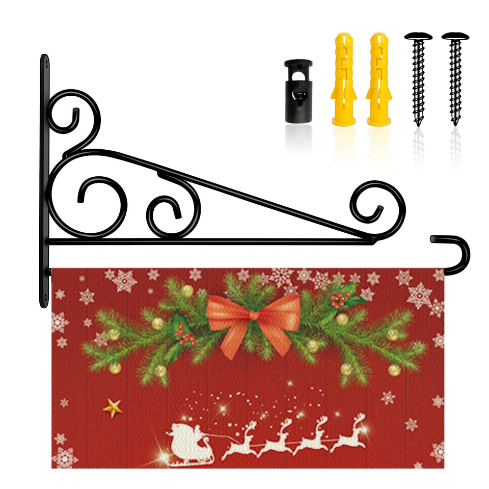 NQ garden flag hanger wall mount holding flags up to 13 inches wide for a neat display
