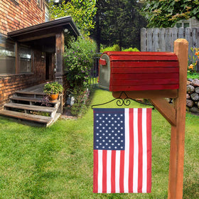 NQ garden flag wall hanger with black powder coat finish resists weather and enhances curb appeal