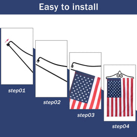 NQ indoor/outdoor flag hanger adds a clean touch to doors, walls, or fences