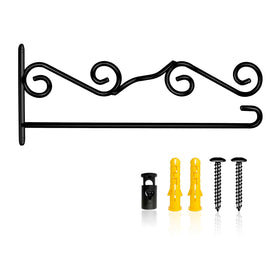 NQ Garden Flag Wall Hanger side view shows durable welded iron for outdoor display.