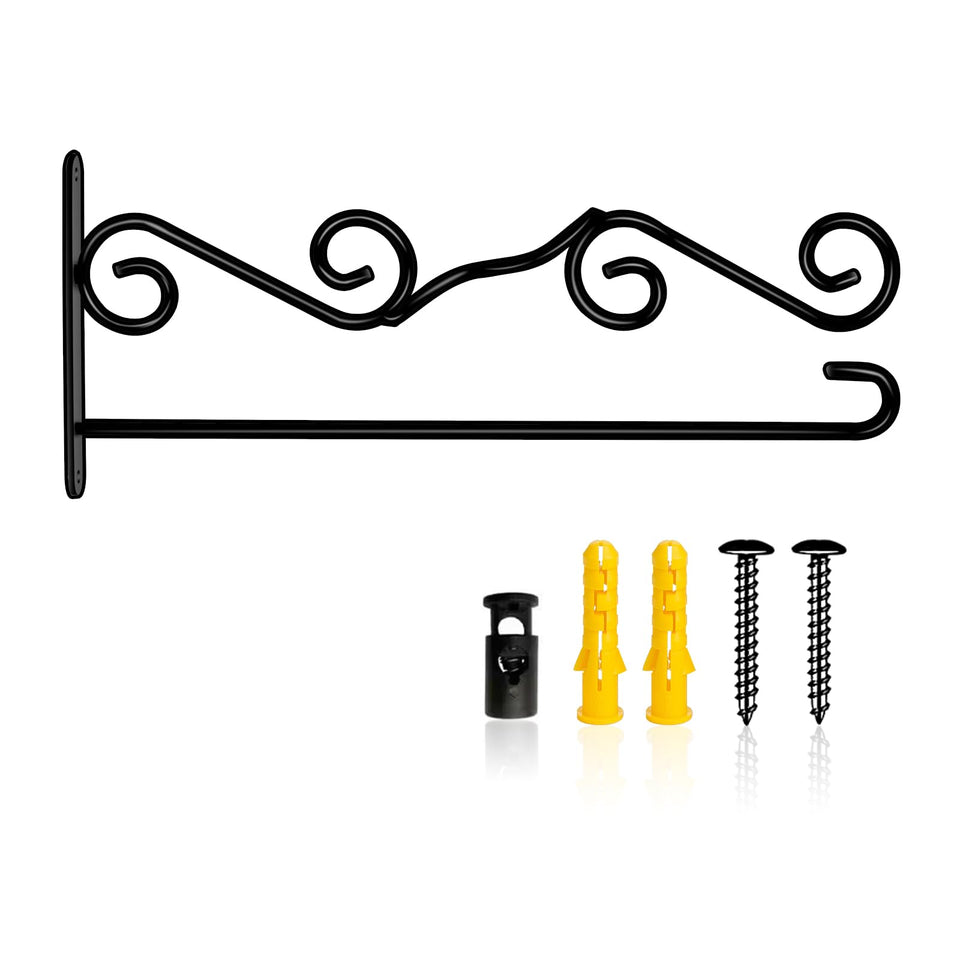 NQ Garden Flag Wall Hanger side view shows durable welded iron for outdoor display.