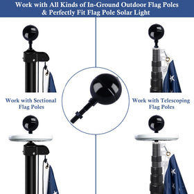 NQ premium finish ball topper elevates exterior flag displays with subtle detail.