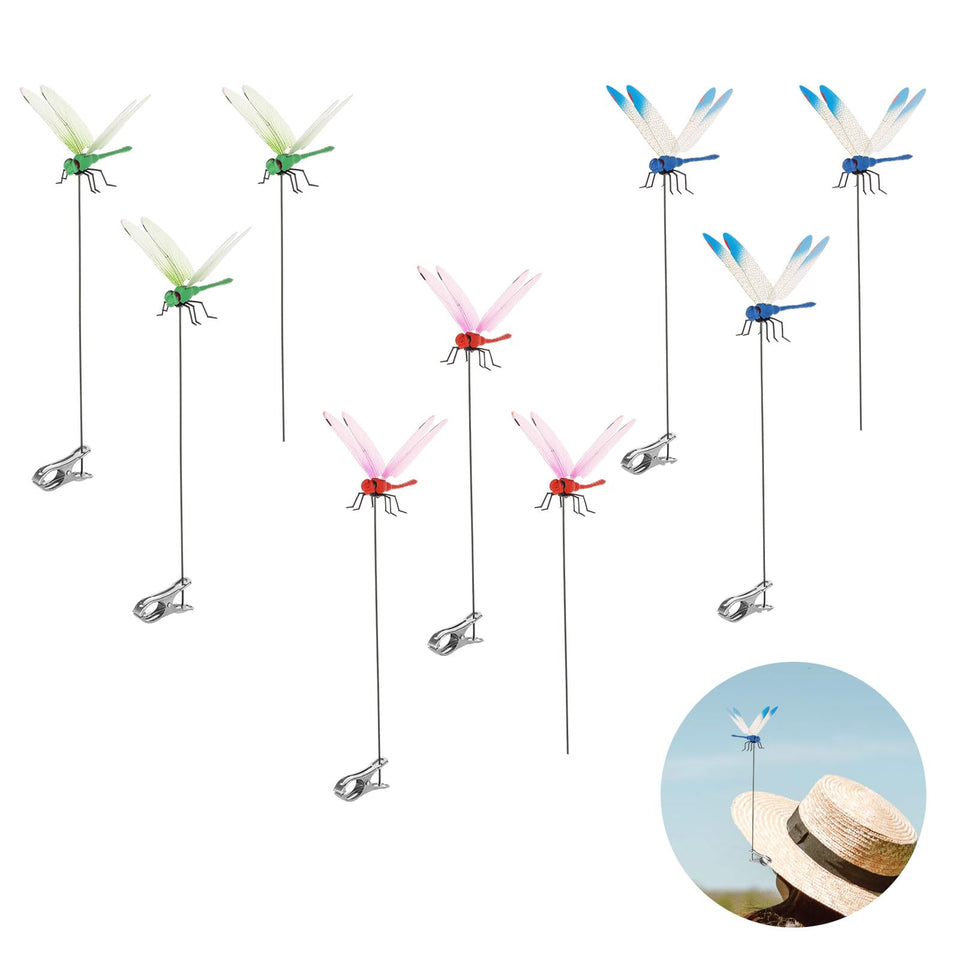 NQEUEPN dragonfly clip red adds lifelike garden accents and easy attachment