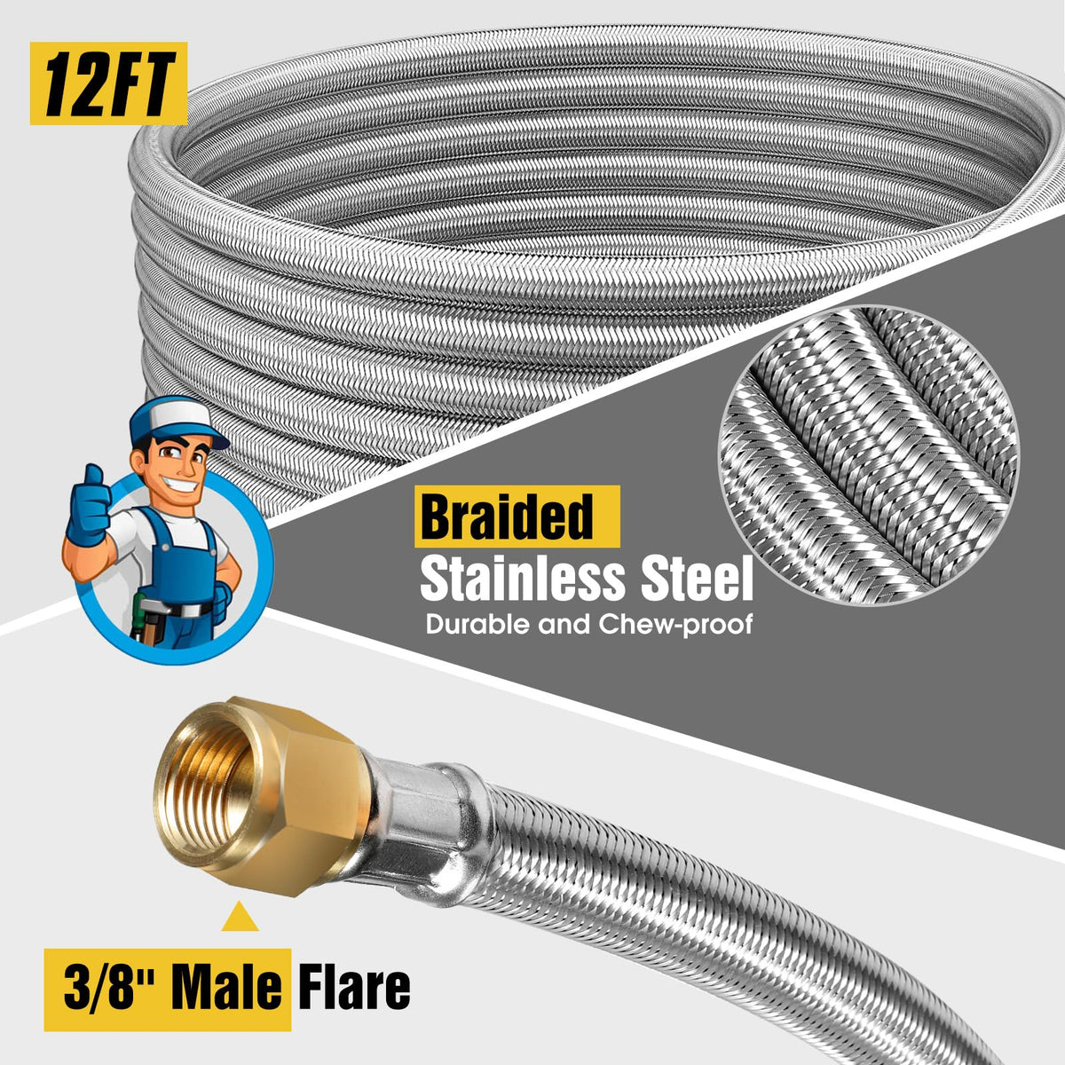 NQN 1/2 in NPT female to 3/8 in flare adapter enabling flexible connections