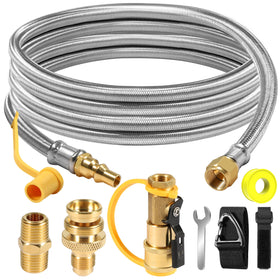 NQN 12ft quick-connect propane hose for RV hookup and grill connection