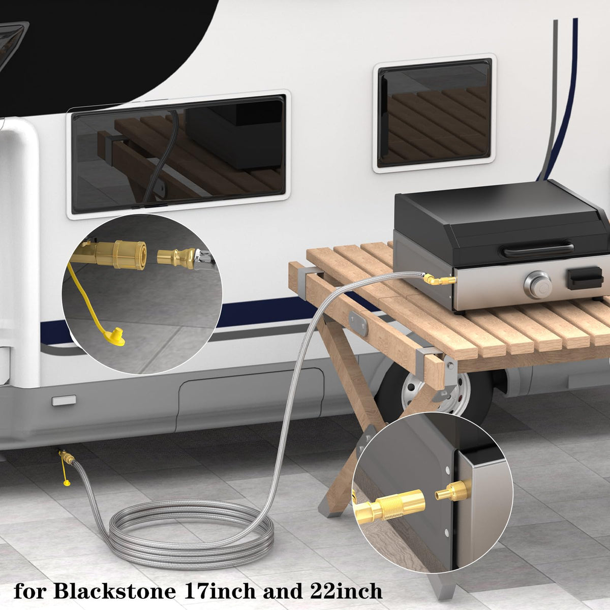 Perfect for Blackstone 17"/22" griddles on RV trips and camping