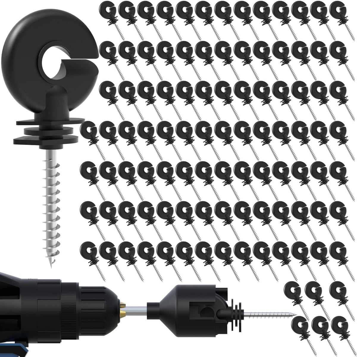 NQN electric fence insulator ring for secure wire mounting in outdoor fences