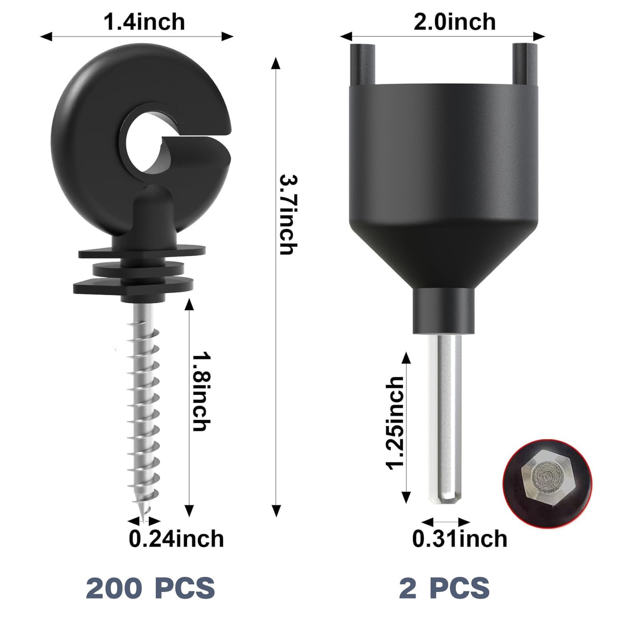 NQN PP+PE insulator head offers weather-resistant durability.