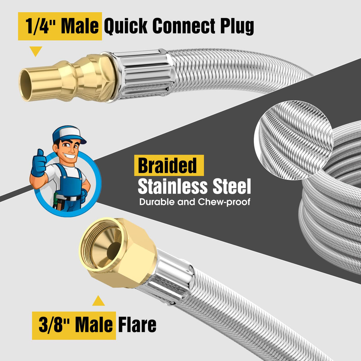 NQN 1/4 in quick disconnect RV to grill connection for easy setup