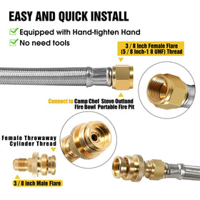 NQN stainless steel braided hose construction for weather resistance