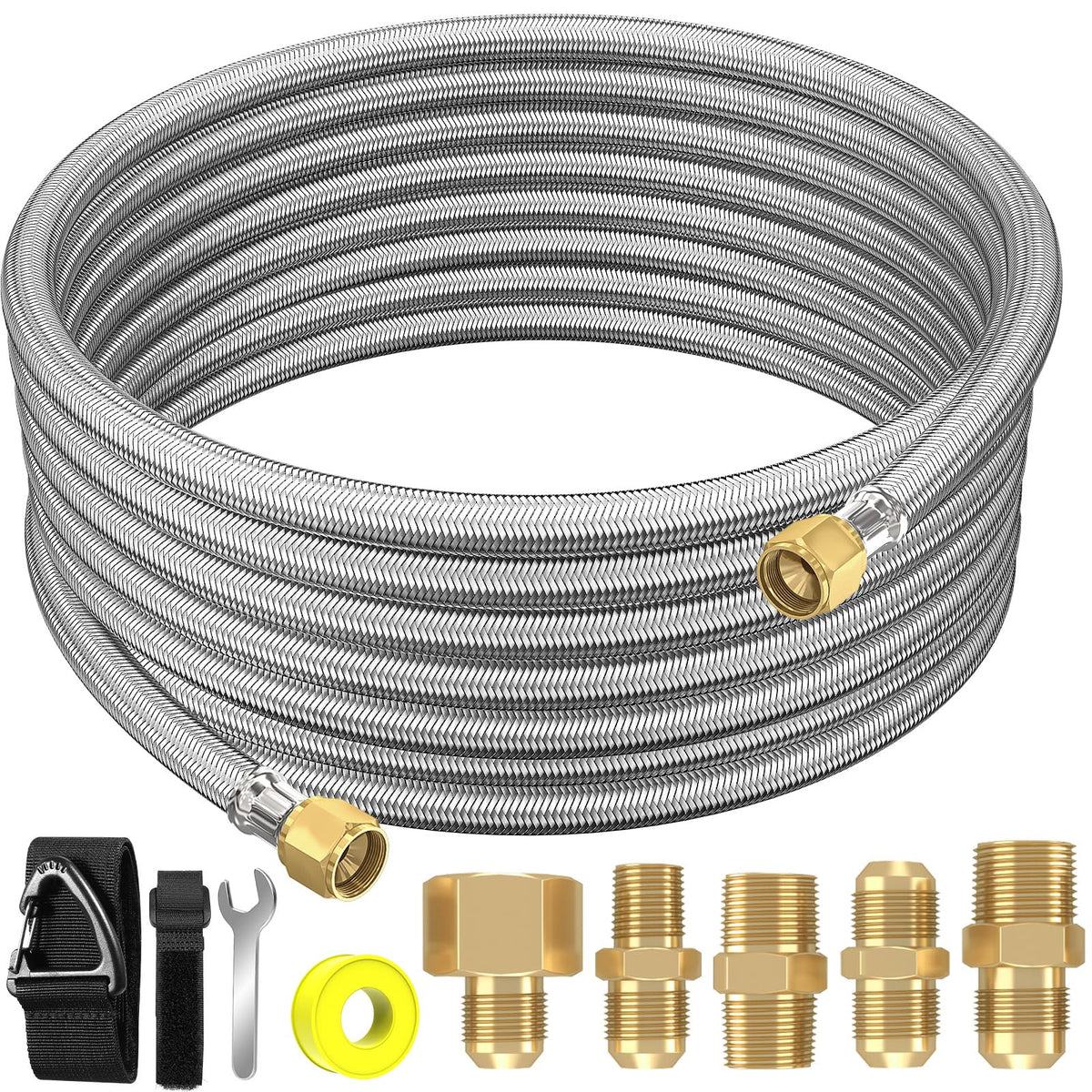 NQN upgraded 18ft propane hose extension for flexible outdoor use with grills and heaters
