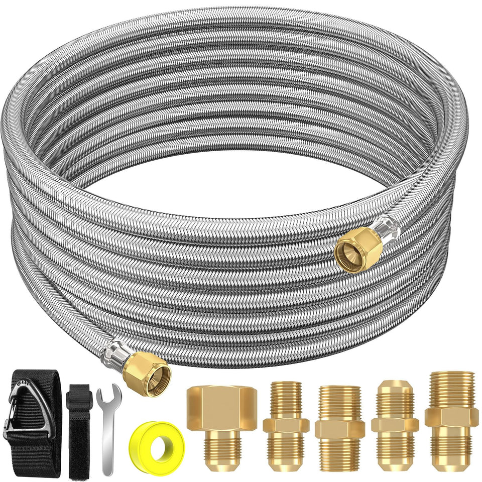 NQN upgraded 18ft propane hose extension for flexible outdoor use with grills and heaters