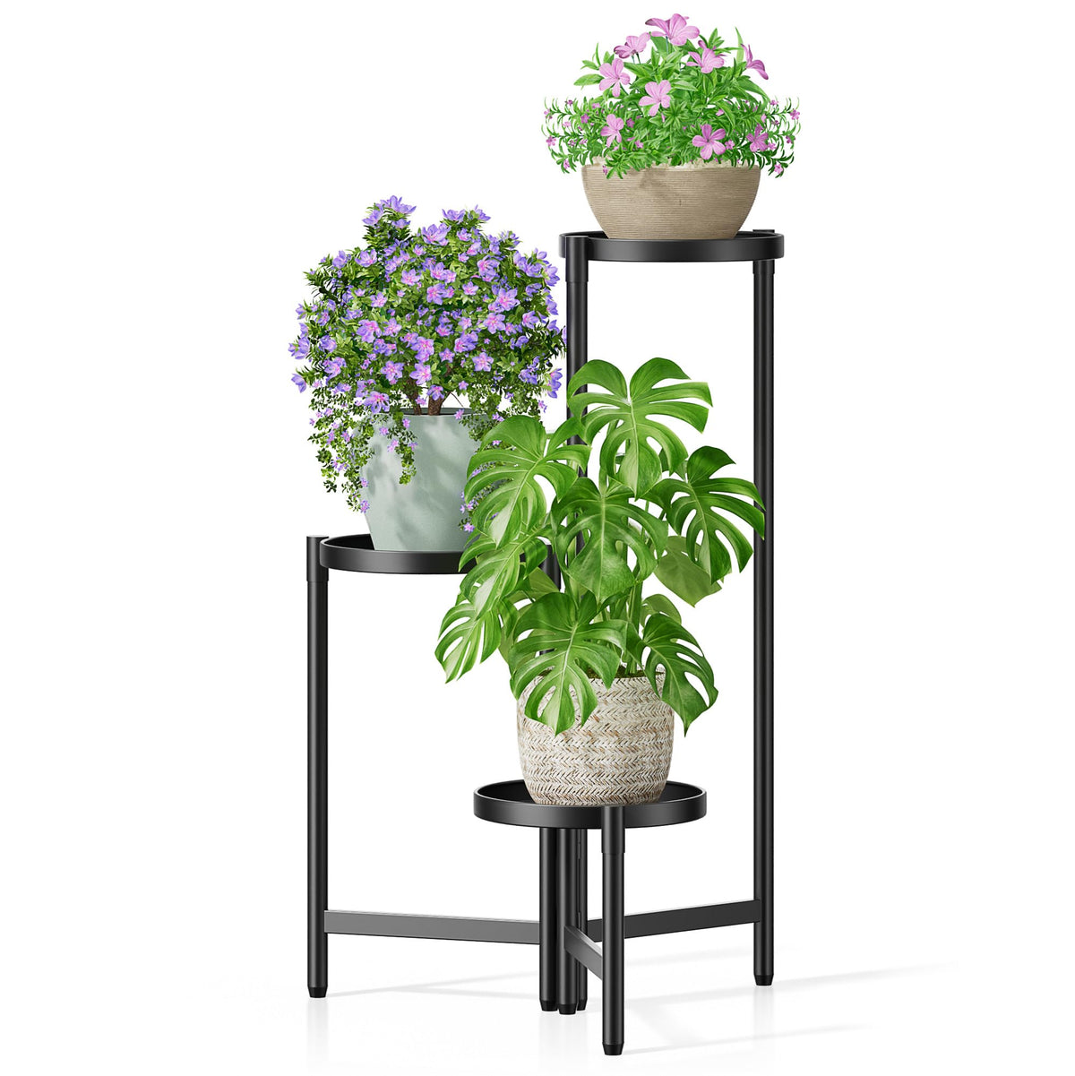 NQW 3-Tier Plant Stand assembly in minutes, tool-free setup.