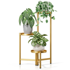 NQW 3-tier gold plant stand saves corner space for living rooms.