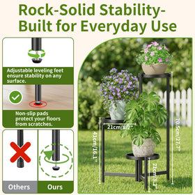 NQW corner-friendly stand fits balconies and tight spaces for plants.