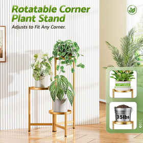 NQW foldable tall plant rack demonstrates indoor/outdoor versatility.