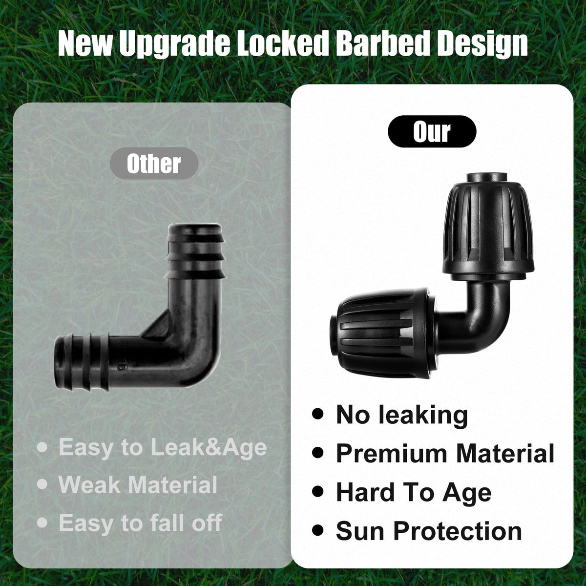NRWRTY 1/2-inch tubing elbow helps create tidy, scalable irrigation layouts.