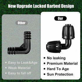 NRWRTY 1/2-inch tubing elbow helps create tidy, scalable irrigation layouts.